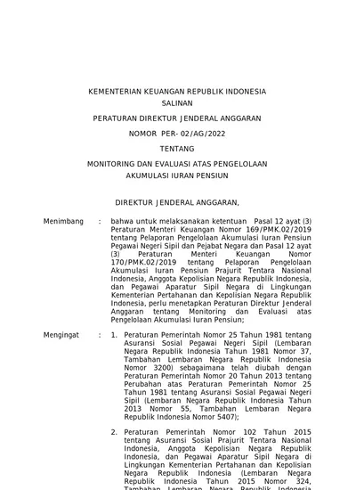 KEMENTERIAN KEUANGAN REPUBLIK INDONESIA SALINAN PERATURAN DIREKTUR ...