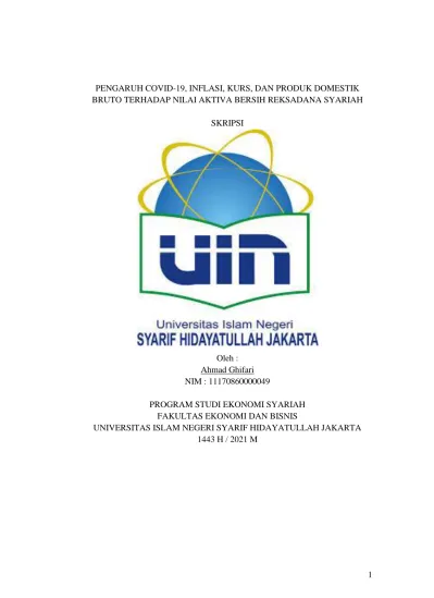 PENGARUH COVID 19 INFLASI KURS DAN PRODUK DOMESTIK BRUTO TERHADAP 