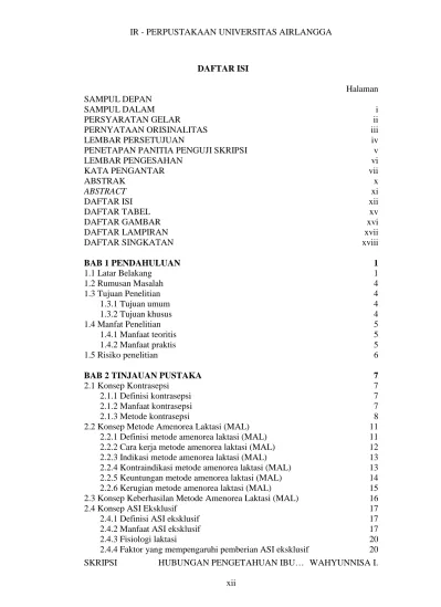 IR - PERPUSTAKAAN UNIVERSITAS AIRLANGGA DAFTAR ISI