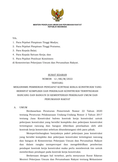 MENTERI PEKERJAAN UMUM DAN PERUMAHAN RAKYAT REPUBLIK INDONESIA