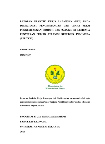 Kegunaan Praktik Kerja Lapangan - LAPORAN PRAKTIK KERJA LAPANGAN (PKL ...