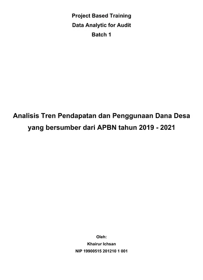 Project Based Training Data Analytic For Audit Batch 1 Analisis Tren ...