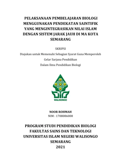 PELAKSANAAN PEMBELAJARAN BIOLOGI MENGGUNAKAN PENDEKATAN SAINTIFIK YANG ...