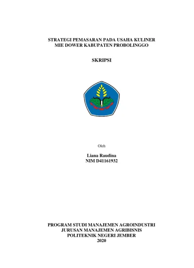 STRATEGI PEMASARAN PADA USAHA KULINER MIE DOWER KABUPATEN PROBOLINGGO ...