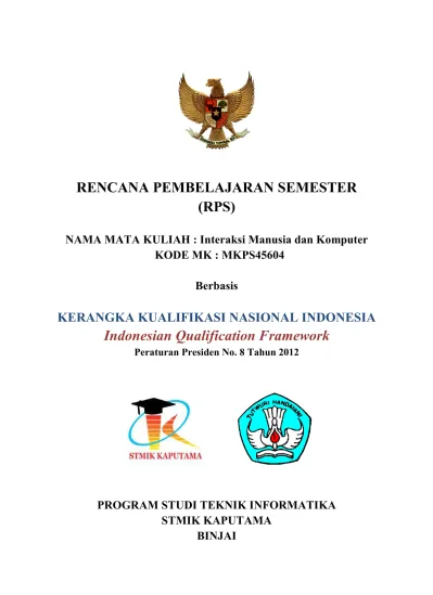 RENCANA PEMBELAJARAN SEMESTER (RPS)