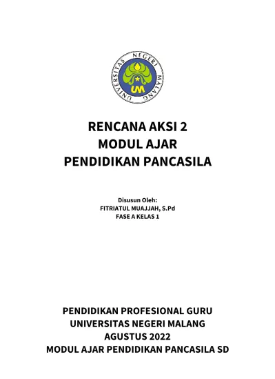 RENCANA AKSI 2 MODUL AJAR PENDIDIKAN PANCASILA