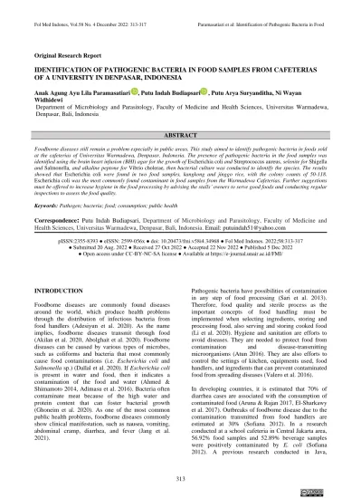 View of Identification of Pathogenic Bacteria in Food Samples from ...