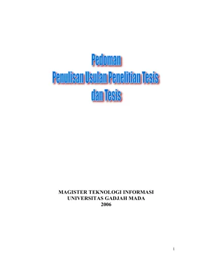 MAGISTER TEKNOLOGI INFORMASI UNIVERSITAS GADJAH MADA 2006