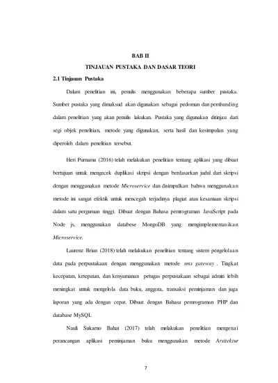 BAB II TINJAUAN PUSTAKA DAN DASAR TEORI 2.1 Tinjauan Pustaka