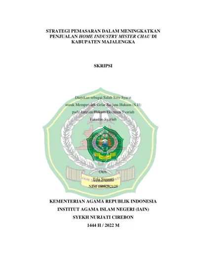 STRATEGI PEMASARAN DALAM MENINGKATKAN PENJUALAN HOME INDUSTRY MISTER ...