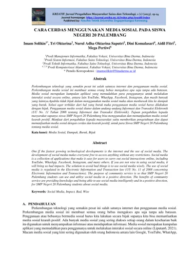 Tampilan CARA CERDAS MENGGUNAKAN MEDIA SOSIAL PADA SISWA NEGERI 20 ...