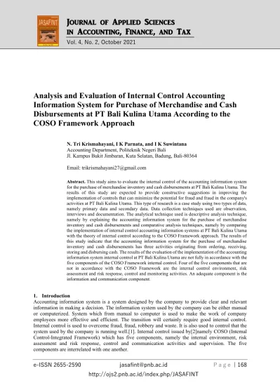 View of Analysis and Evaluation of Internal Control Accounting