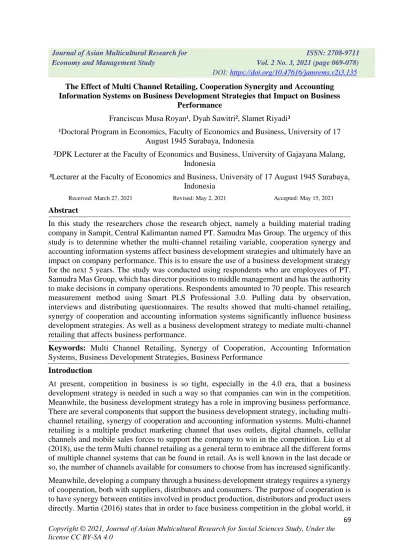 View Of The Effect Of Multi Channel Retailing Cooperation Synergity 