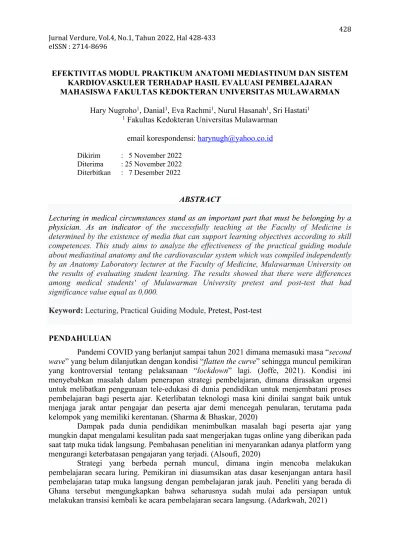 EFEKTIVITAS MODUL PRAKTIKUM ANATOMI MEDIASTINUM DAN SISTEM ...