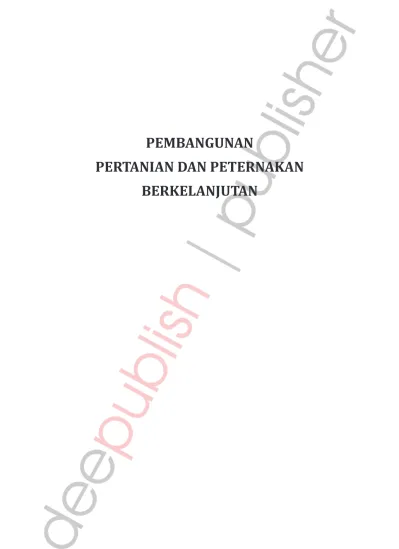 Pembangunan Pertanian Dan Peternakan Berkelanjutan