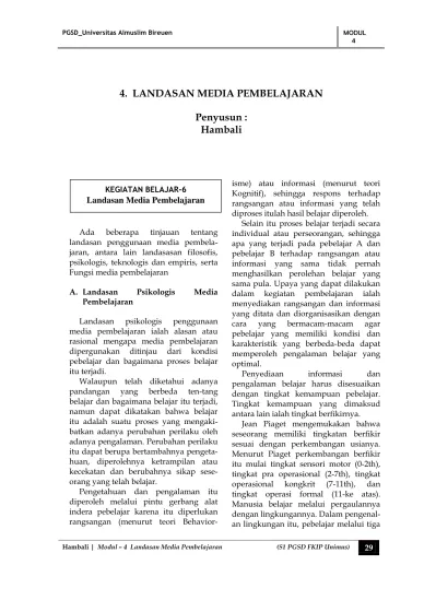 4. LANDASAN MEDIA PEMBELAJARAN